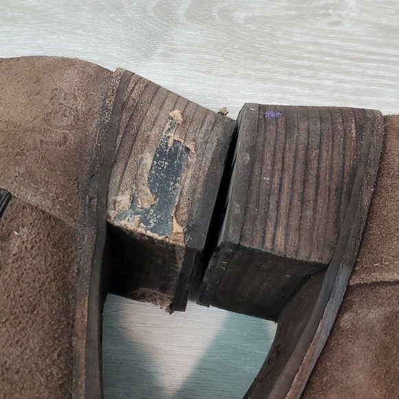 Ugg Australia Women's Wright Belted  Leather Sheepskin heels boots shoes sz 11 - Picture 12 of 15